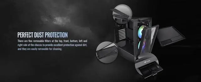 Alt view image 14 of 20 - Thermaltake Ceres 350 MX Black Mid Tower ATX Case; 3 Pre-installed ARGB Fans; Dual Front Panels; Hidden-Connector Motherboard Compatible; CA-1Z3-00M1WN-00