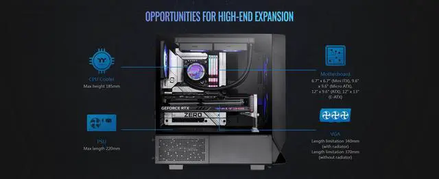 Alt view image 15 of 20 - Thermaltake Ceres 350 MX Black Mid Tower ATX Case; 3 Pre-installed ARGB Fans; Dual Front Panels; Hidden-Connector Motherboard Compatible; CA-1Z3-00M1WN-00
