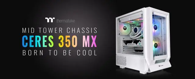 Main image of Thermaltake Ceres 350 MX Snow Mid Tower ATX Case; 3 Pre-installed ARGB Snow Fans; Dual Front Panels; Hidden-Connector Motherboard Compatible; CA-1Z3-00M6WN-00