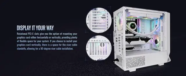 Alt view image 9 of 20 - Thermaltake Ceres 350 MX Snow Mid Tower ATX Case; 3 Pre-installed ARGB Snow Fans; Dual Front Panels; Hidden-Connector Motherboard Compatible; CA-1Z3-00M6WN-00