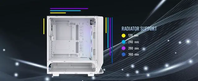 Alt view image 17 of 20 - Thermaltake Ceres 350 MX Snow Mid Tower ATX Case; 3 Pre-installed ARGB Snow Fans; Dual Front Panels; Hidden-Connector Motherboard Compatible; CA-1Z3-00M6WN-00