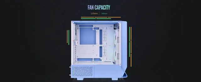 Alt view image 15 of 20 - Thermaltake Ceres 350 MX Hydrangea Blue Mid Tower ATX Case; 3 Pre-installed ARGB White Fans; Dual Front Panels; Hidden-Connector Motherboard Compatible; CA-1Z3-00MFWN-00