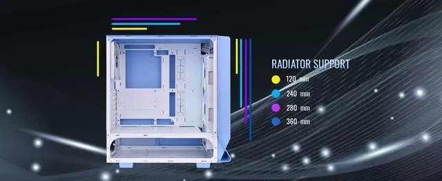 Alt view image 16 of 20 - Thermaltake Ceres 350 MX Hydrangea Blue Mid Tower ATX Case; 3 Pre-installed ARGB White Fans; Dual Front Panels; Hidden-Connector Motherboard Compatible; CA-1Z3-00MFWN-00
