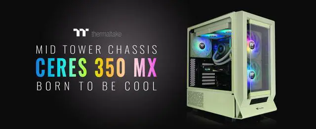 Main image of Thermaltake Ceres 350 MX Matcha Green Mid Tower ATX Case; 3 Pre-installed ARGB Fans; Dual Front Panels; Hidden-Connector Motherboard Compatible; CA-1Z3-00MEWN-00
