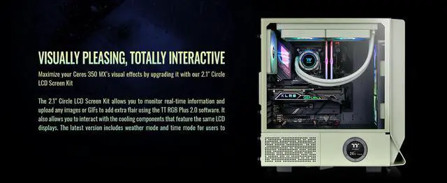 Alt view image 6 of 20 - Thermaltake Ceres 350 MX Matcha Green Mid Tower ATX Case; 3 Pre-installed ARGB Fans; Dual Front Panels; Hidden-Connector Motherboard Compatible; CA-1Z3-00MEWN-00