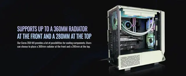 Alt view image 12 of 20 - Thermaltake Ceres 350 MX Matcha Green Mid Tower ATX Case; 3 Pre-installed ARGB Fans; Dual Front Panels; Hidden-Connector Motherboard Compatible; CA-1Z3-00MEWN-00