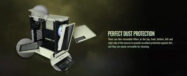 Alt view image 17 of 20 - Thermaltake Ceres 350 MX Matcha Green Mid Tower ATX Case; 3 Pre-installed ARGB Fans; Dual Front Panels; Hidden-Connector Motherboard Compatible; CA-1Z3-00MEWN-00