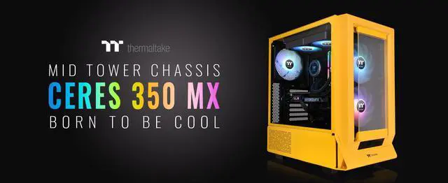 Main image of Thermaltake Ceres 350 MX Bumblebee Mid Tower ATX Case; 3 Pre-installed ARGB Fans; Dual Front Panels; Hidden-Connector Motherboard Compatible; CA-1Z3-00M4WN-00