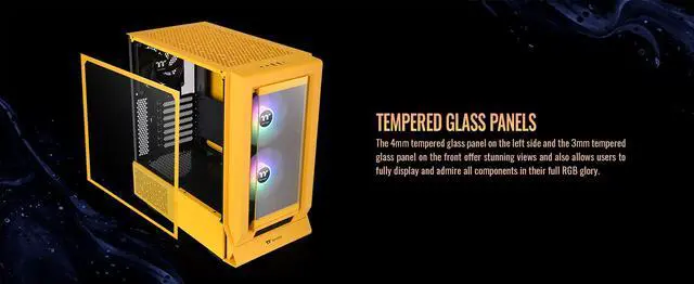 Alt view image 10 of 20 - Thermaltake Ceres 350 MX Bumblebee Mid Tower ATX Case; 3 Pre-installed ARGB Fans; Dual Front Panels; Hidden-Connector Motherboard Compatible; CA-1Z3-00M4WN-00