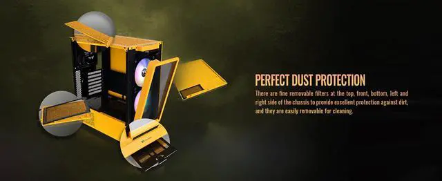 Alt view image 14 of 20 - Thermaltake Ceres 350 MX Bumblebee Mid Tower ATX Case; 3 Pre-installed ARGB Fans; Dual Front Panels; Hidden-Connector Motherboard Compatible; CA-1Z3-00M4WN-00