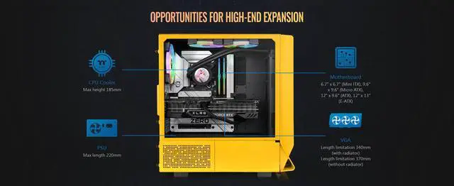 Alt view image 15 of 20 - Thermaltake Ceres 350 MX Bumblebee Mid Tower ATX Case; 3 Pre-installed ARGB Fans; Dual Front Panels; Hidden-Connector Motherboard Compatible; CA-1Z3-00M4WN-00