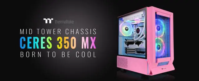 Main image of Thermaltake Ceres 350 MX Bubble Pink Mid Tower ATX Case; 3 Pre-installed ARGB Fans; Dual Front Panels; Hidden-Connector Motherboard Compatible; CA-1Z3-00MAWN-00