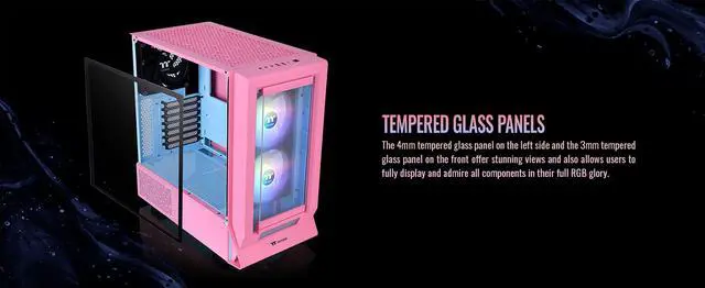 Alt view image 8 of 20 - Thermaltake Ceres 350 MX Bubble Pink Mid Tower ATX Case; 3 Pre-installed ARGB Fans; Dual Front Panels; Hidden-Connector Motherboard Compatible; CA-1Z3-00MAWN-00