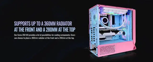 Alt view image 12 of 20 - Thermaltake Ceres 350 MX Bubble Pink Mid Tower ATX Case; 3 Pre-installed ARGB Fans; Dual Front Panels; Hidden-Connector Motherboard Compatible; CA-1Z3-00MAWN-00