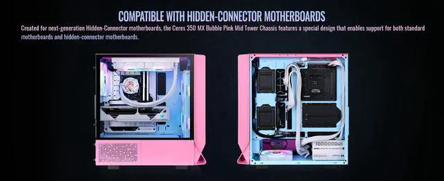 Alt view image 13 of 20 - Thermaltake Ceres 350 MX Bubble Pink Mid Tower ATX Case; 3 Pre-installed ARGB Fans; Dual Front Panels; Hidden-Connector Motherboard Compatible; CA-1Z3-00MAWN-00
