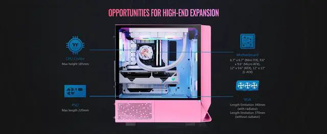 Alt view image 14 of 20 - Thermaltake Ceres 350 MX Bubble Pink Mid Tower ATX Case; 3 Pre-installed ARGB Fans; Dual Front Panels; Hidden-Connector Motherboard Compatible; CA-1Z3-00MAWN-00