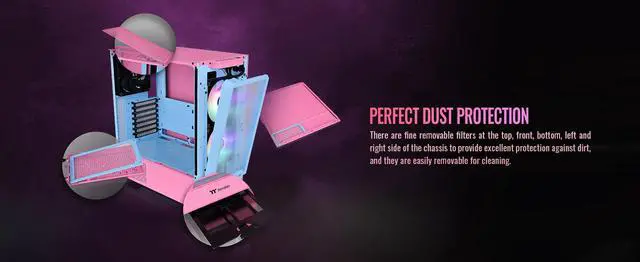 Alt view image 17 of 20 - Thermaltake Ceres 350 MX Bubble Pink Mid Tower ATX Case; 3 Pre-installed ARGB Fans; Dual Front Panels; Hidden-Connector Motherboard Compatible; CA-1Z3-00MAWN-00