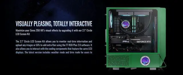 Alt view image 6 of 20 - Thermaltake Ceres 350 MX Racing Green Mid Tower ATX Case; 3 Pre-installed ARGB Fans; Dual Front Panels; Hidden-Connector Motherboard Compatible; CA-1Z3-00MCWN-00