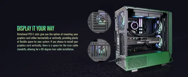 Alt view image 8 of 20 - Thermaltake Ceres 350 MX Racing Green Mid Tower ATX Case; 3 Pre-installed ARGB Fans; Dual Front Panels; Hidden-Connector Motherboard Compatible; CA-1Z3-00MCWN-00