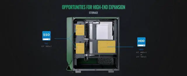 Alt view image 15 of 20 - Thermaltake Ceres 350 MX Racing Green Mid Tower ATX Case; 3 Pre-installed ARGB Fans; Dual Front Panels; Hidden-Connector Motherboard Compatible; CA-1Z3-00MCWN-00