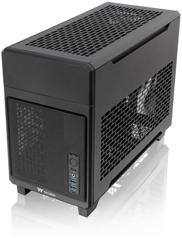 Alt view image 2 of 15 - Thermaltake TR100 SFF Chassis mITX Support 18.9 Liters PCIe 4.0 Riser Cable Included 360mm GPU Clearance 280mm Radiator Support Removable PCIe Bracket, Black, CA-11A-00S1NN-00