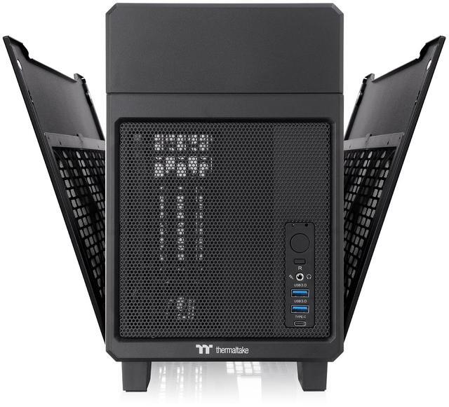 Alt view image 3 of 15 - Thermaltake TR100 SFF Chassis mITX Support 18.9 Liters PCIe 4.0 Riser Cable Included 360mm GPU Clearance 280mm Radiator Support Removable PCIe Bracket, Black, CA-11A-00S1NN-00