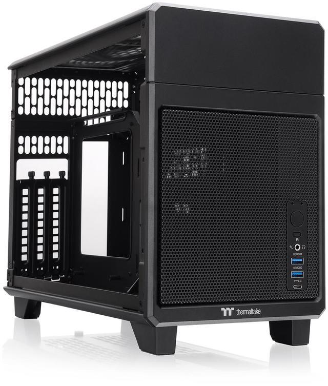 Alt view image 4 of 15 - Thermaltake TR100 SFF Chassis mITX Support 18.9 Liters PCIe 4.0 Riser Cable Included 360mm GPU Clearance 280mm Radiator Support Removable PCIe Bracket, Black, CA-11A-00S1NN-00