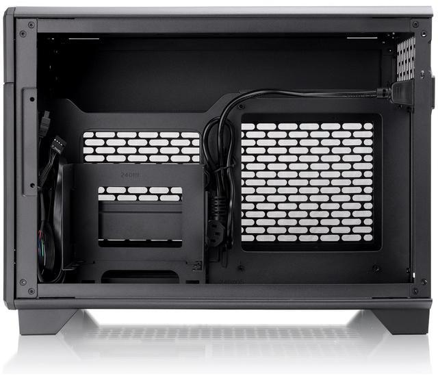 Alt view image 6 of 15 - Thermaltake TR100 SFF Chassis mITX Support 18.9 Liters PCIe 4.0 Riser Cable Included 360mm GPU Clearance 280mm Radiator Support Removable PCIe Bracket, Black, CA-11A-00S1NN-00