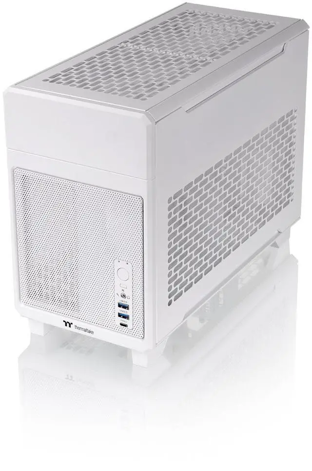 Alt view image 2 of 12 - Thermaltake TR100 SFF Chassis mITX Support 18.9 Liters PCIe 4.0 Riser Cable Included 360mm GPU Clearance 280mm Radiator Support Removable PCIe Bracket, Snow, CA-11A-00S6NN-00
