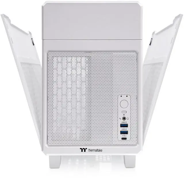 Alt view image 3 of 12 - Thermaltake TR100 SFF Chassis mITX Support 18.9 Liters PCIe 4.0 Riser Cable Included 360mm GPU Clearance 280mm Radiator Support Removable PCIe Bracket, Snow, CA-11A-00S6NN-00