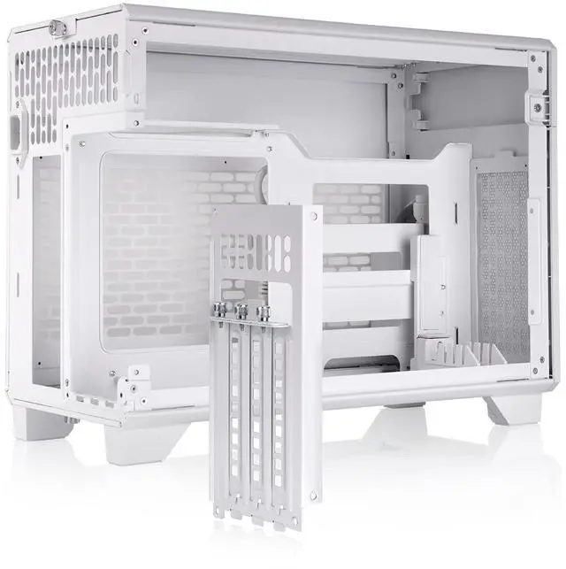 Alt view image 12 of 12 - Thermaltake TR100 SFF Chassis mITX Support 18.9 Liters PCIe 4.0 Riser Cable Included 360mm GPU Clearance 280mm Radiator Support Removable PCIe Bracket, Snow, CA-11A-00S6NN-00