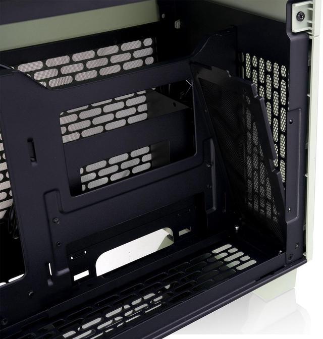 Alt view image 13 of 15 - Thermaltake TR100 SFF Chassis mITX Support 18.9 Liters PCIe 4.0 Riser Cable Included 360mm GPU Clearance 280mm Radiator Support Removable PCIe Bracket, Matcha Green, CA-11A-00SENN-00