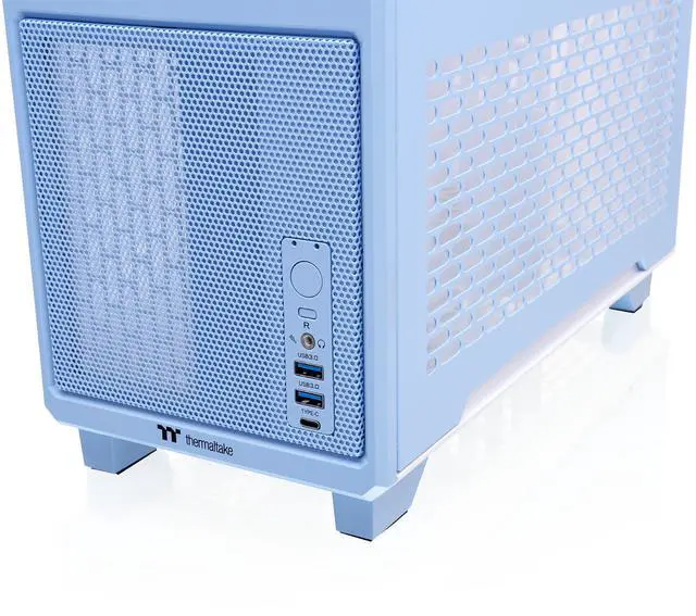 Alt view image 9 of 13 - Thermaltake TR100 SFF Chassis; mITX Support 18.9 Liters PCIe 4.0 Riser Cable Included 360mm GPU Clearance 280mm Radiator Support Removable PCIe Bracket, Hydrangea Blue, CA-11A-00SFNN-00