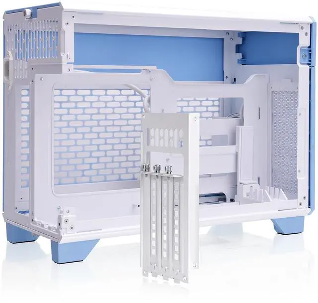 Alt view image 13 of 13 - Thermaltake TR100 SFF Chassis; mITX Support 18.9 Liters PCIe 4.0 Riser Cable Included 360mm GPU Clearance 280mm Radiator Support Removable PCIe Bracket, Hydrangea Blue, CA-11A-00SFNN-00