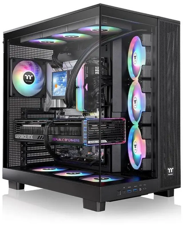 Main image of Thermaltake View 380 XL TG ARGB; 4x120mm ARGB Lite Fans Included; 360mm Radiator Support; 420mm GPU Clearance; Hidden Connector Support; Dual Chamber; Black; CA-11E-00M1WN-00