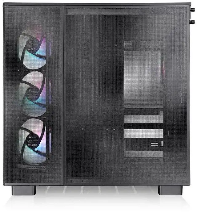 Alt view image 4 of 6 - Thermaltake View 380 XL TG ARGB; 4x120mm ARGB Lite Fans Included; 360mm Radiator Support; 420mm GPU Clearance; Hidden Connector Support; Dual Chamber; Black; CA-11E-00M1WN-00