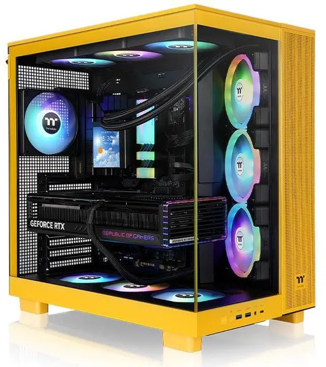 Main image of Thermaltake View 380 XL TG ARGB; 4x120mm ARGB Lite Fans Included; 360mm Radiator Support; 420mm GPU Clearance; Hidden Connector Support; Dual Chamber; Bumblebee; CA-11E-00M4WN-00