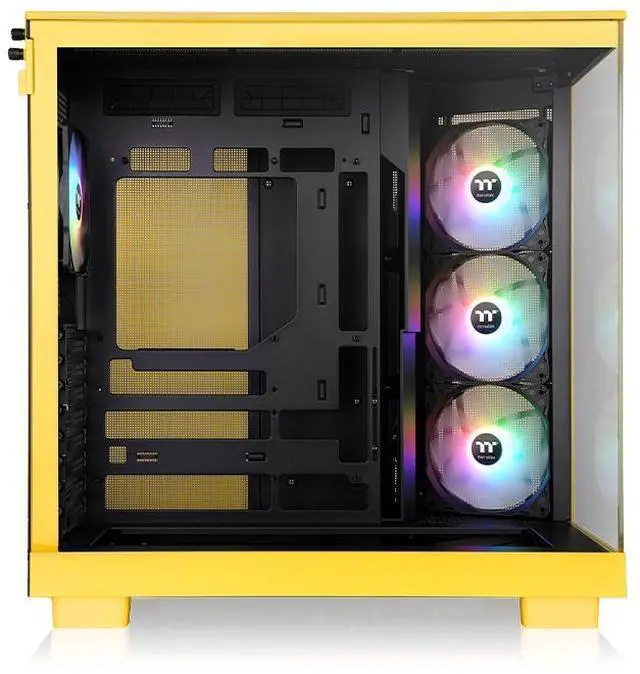 Alt view image 3 of 6 - Thermaltake View 380 XL TG ARGB; 4x120mm ARGB Lite Fans Included; 360mm Radiator Support; 420mm GPU Clearance; Hidden Connector Support; Dual Chamber; Bumblebee; CA-11E-00M4WN-00