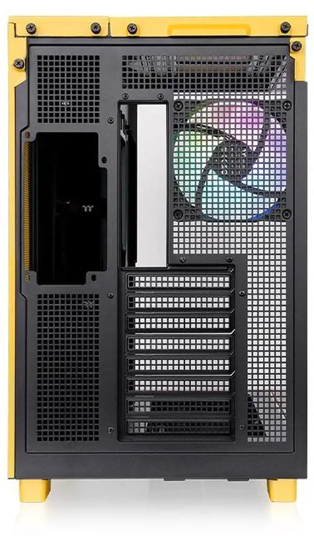 Alt view image 5 of 6 - Thermaltake View 380 XL TG ARGB; 4x120mm ARGB Lite Fans Included; 360mm Radiator Support; 420mm GPU Clearance; Hidden Connector Support; Dual Chamber; Bumblebee; CA-11E-00M4WN-00