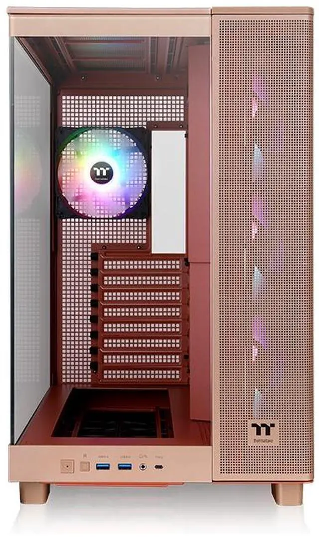 Alt view image 2 of 6 - Thermaltake View 380 XL TG ARGB; 4x120mm ARGB Lite Fans Included; 360mm Radiator Support; 420mm GPU Clearance; Hidden Connector Support; Dual Chamber; Gravel Sand; CA-11E-00MGWN-00
