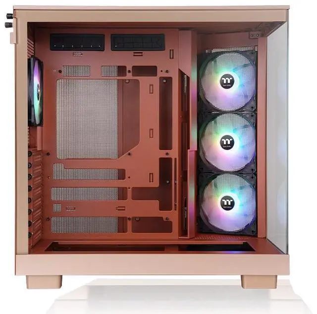 Alt view image 3 of 6 - Thermaltake View 380 XL TG ARGB; 4x120mm ARGB Lite Fans Included; 360mm Radiator Support; 420mm GPU Clearance; Hidden Connector Support; Dual Chamber; Gravel Sand; CA-11E-00MGWN-00