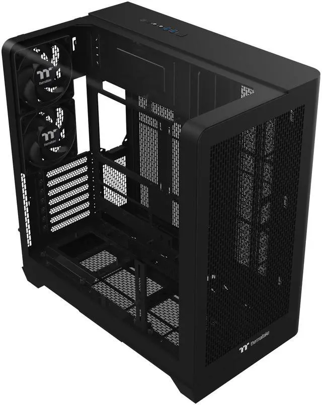 Main image of Thermaltake View 390 Air; Mid Tower; 2x120mm CT Fans Included; 360mm Radiator Support; 420mm GPU Clearance; Hidden Connector Support; Rotatable PCIe Slots; 200mm PSU Clearance; Black; CA-11F-00M1WN-00