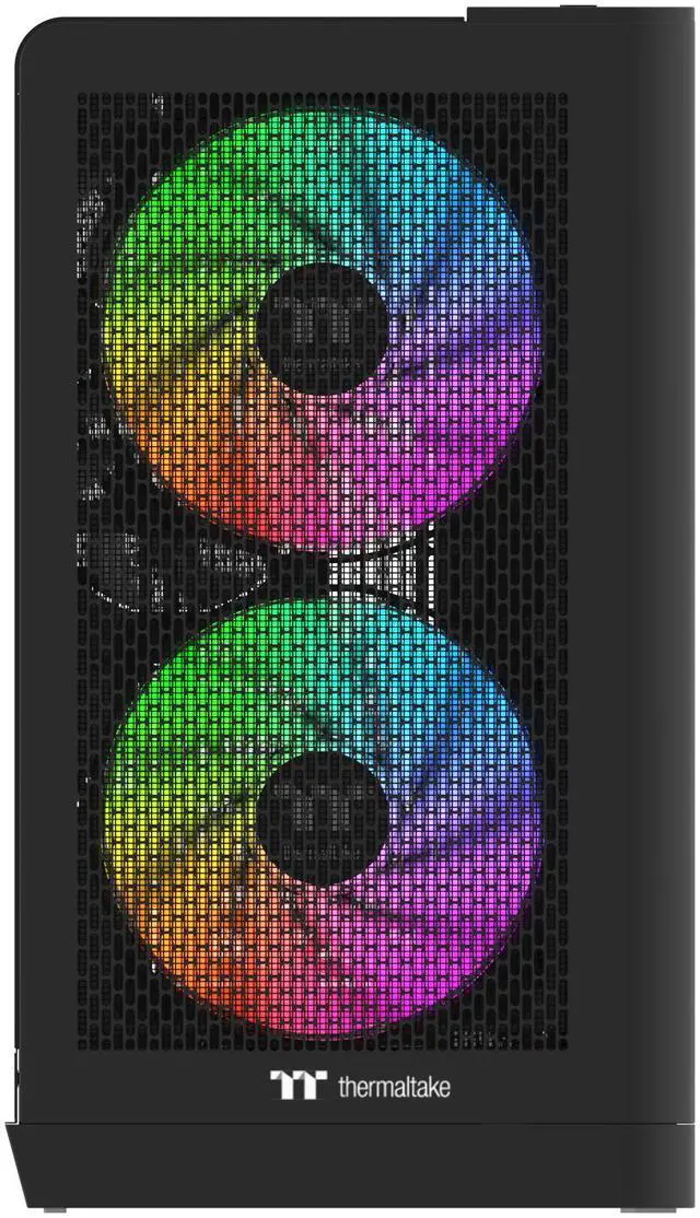 Alt view image 3 of 8 - Thermaltake View 390 Air; Mid Tower; 2x120mm CT Fans Included; 360mm Radiator Support; 420mm GPU Clearance; Hidden Connector Support; Rotatable PCIe Slots; 200mm PSU Clearance; Black; CA-11F-00M1WN-00