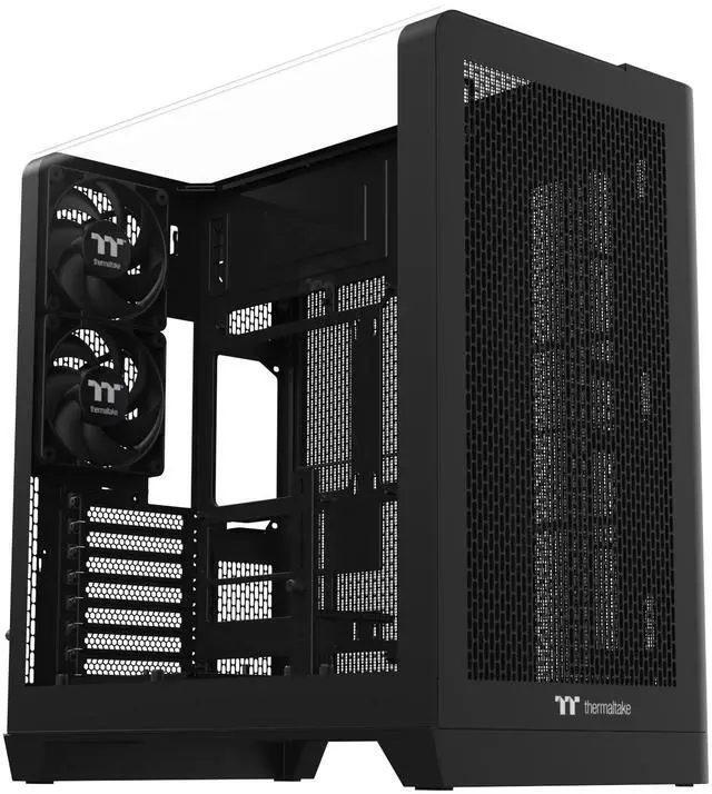 Alt view image 8 of 8 - Thermaltake View 390 Air; Mid Tower; 2x120mm CT Fans Included; 360mm Radiator Support; 420mm GPU Clearance; Hidden Connector Support; Rotatable PCIe Slots; 200mm PSU Clearance; Black; CA-11F-00M1WN-00