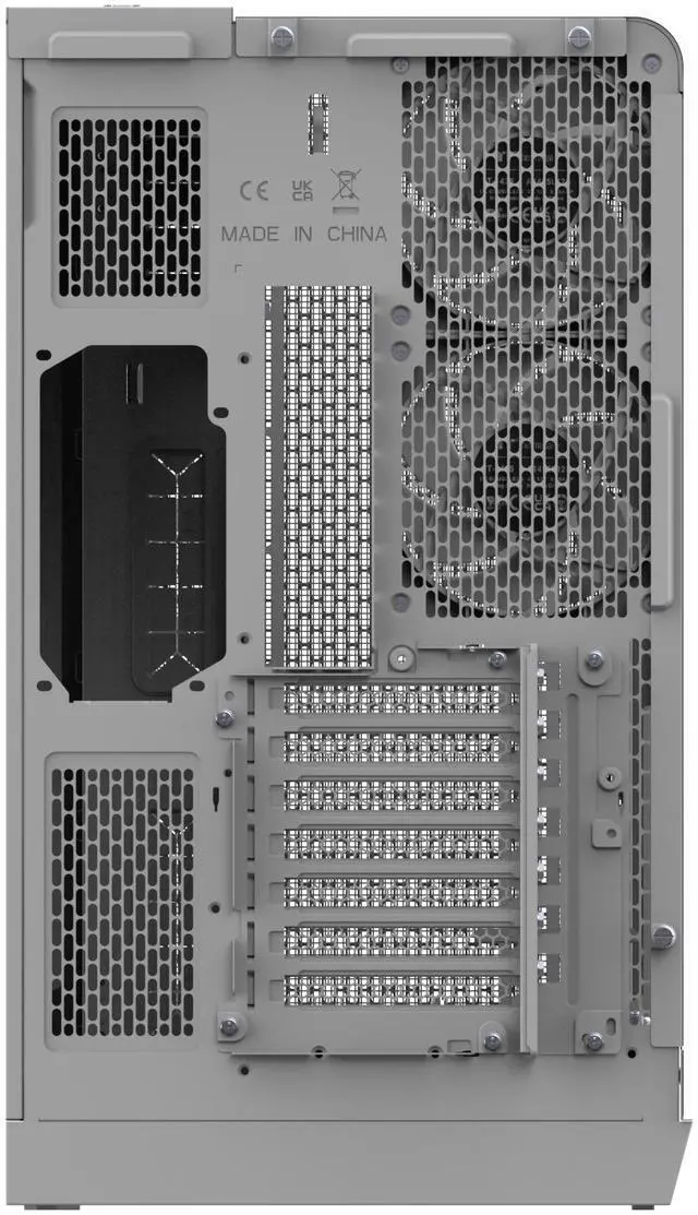 Alt view image 7 of 11 - Thermaltake View 390 Air; Mid Tower; 2x120mm CT Fans Included; 360mm Radiator Support; 420mm GPU Clearance; Hidden Connector Support; Rotatable PCIe Slots; 200mm PSU Clearance; Snow; CA-11F-00M6WN-00