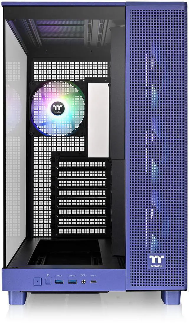 Alt view image 5 of 8 - Thermaltake View 380 XL TG ARGB; 4x120mm ARGB Lite Fans Included; 360mm Radiator Support; 420mm GPU Clearance; Hidden Connector Support; Dual Chamber; Future Dusk; CA-11E-00MNWN-00