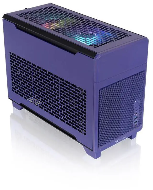 Main image of Thermaltake TR100 SFF Chassis; mITX Support; 18.9 Liters; PCIe 4.0 Riser Cable Included; 360mm GPU Clearance; 280mm Radiator Support; Removable PCIe Bracket; Future Dusk; CA-11A-00SNNN-00