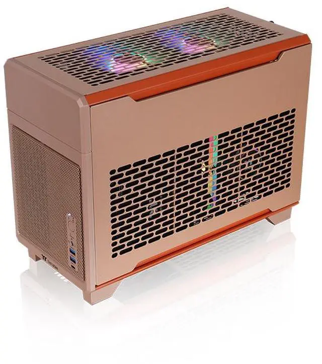 Alt view image 2 of 5 - Thermaltake TR100 SFF Chassis; mITX Support; 18.9 Liters; PCIe 4.0 Riser Cable Included; 360mm GPU Clearance; 280mm Radiator Support; Removable PCIe Bracket; Gravel Sand; CA-11A-00SGNN-00
