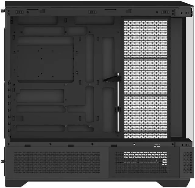 Alt view image 4 of 9 - Thermaltake View 600 TG; Full Tower; 420mm Radiator Support; 480mm GPU Clearance; Hidden Connector Support; Rotatable PCIe Slots; 220mm PSU Clearance; Black; CA-11H-00F1WN-00