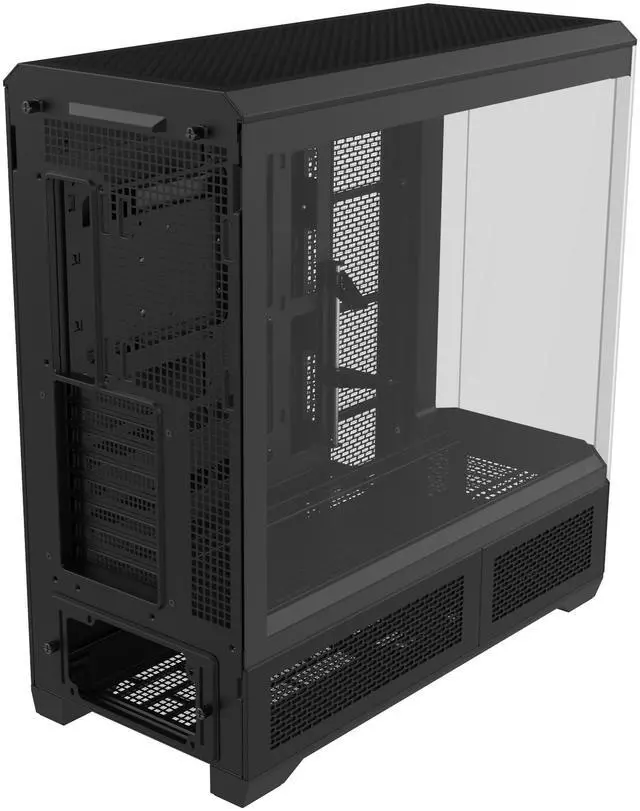 Alt view image 5 of 9 - Thermaltake View 600 TG; Full Tower; 420mm Radiator Support; 480mm GPU Clearance; Hidden Connector Support; Rotatable PCIe Slots; 220mm PSU Clearance; Black; CA-11H-00F1WN-00